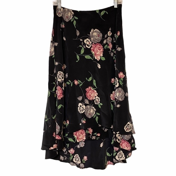 Lauren Ralph Lauren Dresses & Skirts - Vintage Lauren Ralph Lauren Y2K Floral Silk Skirt Sz 10P